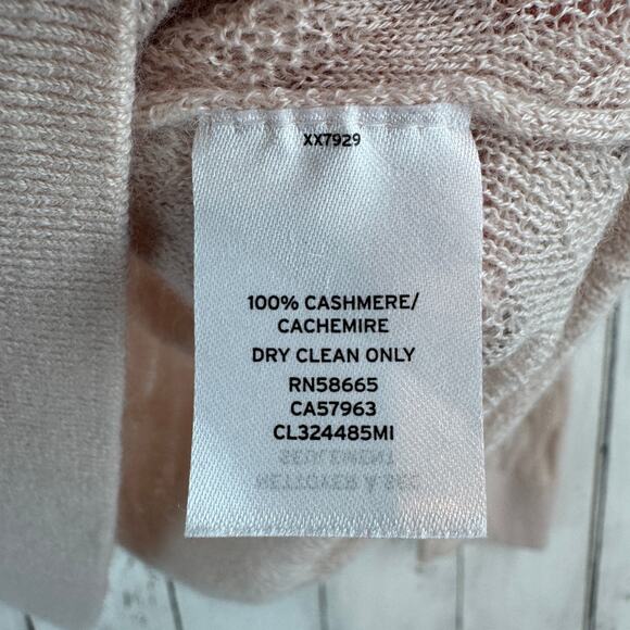 Classiques Entier Pink Hush Cashmere Textured Knit Sweater Pullover Size Medium - Picture 7 of 12